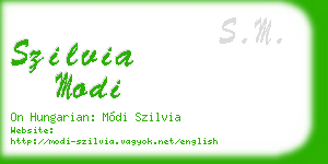 szilvia modi business card